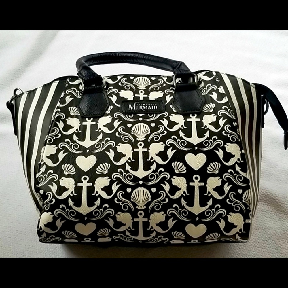 SOLDLoungefly black and white little mermaid purse